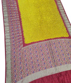 Yellow Bandhani Pure Silk Kanjeevaram Border Saree - Luxurion World