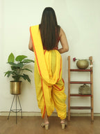 Yellow Bengal Plain Cotton Saree - Elegant and Timeless - Luxurion World