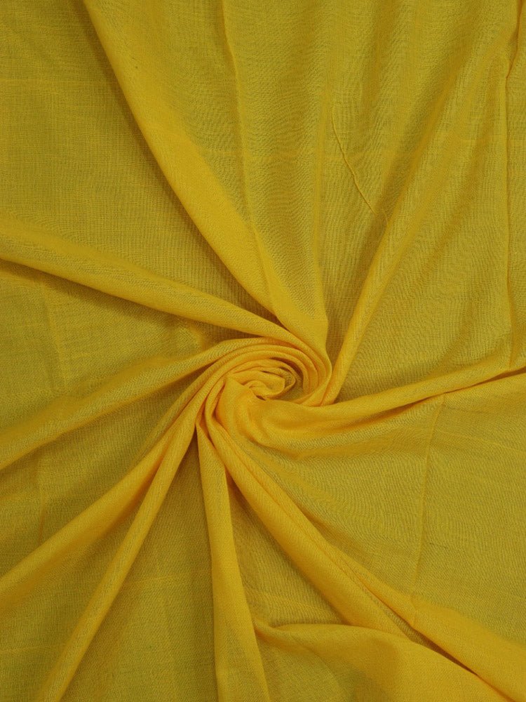Yellow Bengal Plain Cotton Saree - Elegant and Timeless - Luxurion World