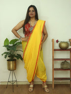 Yellow Bengal Plain Cotton Saree - Elegant and Timeless - Luxurion World