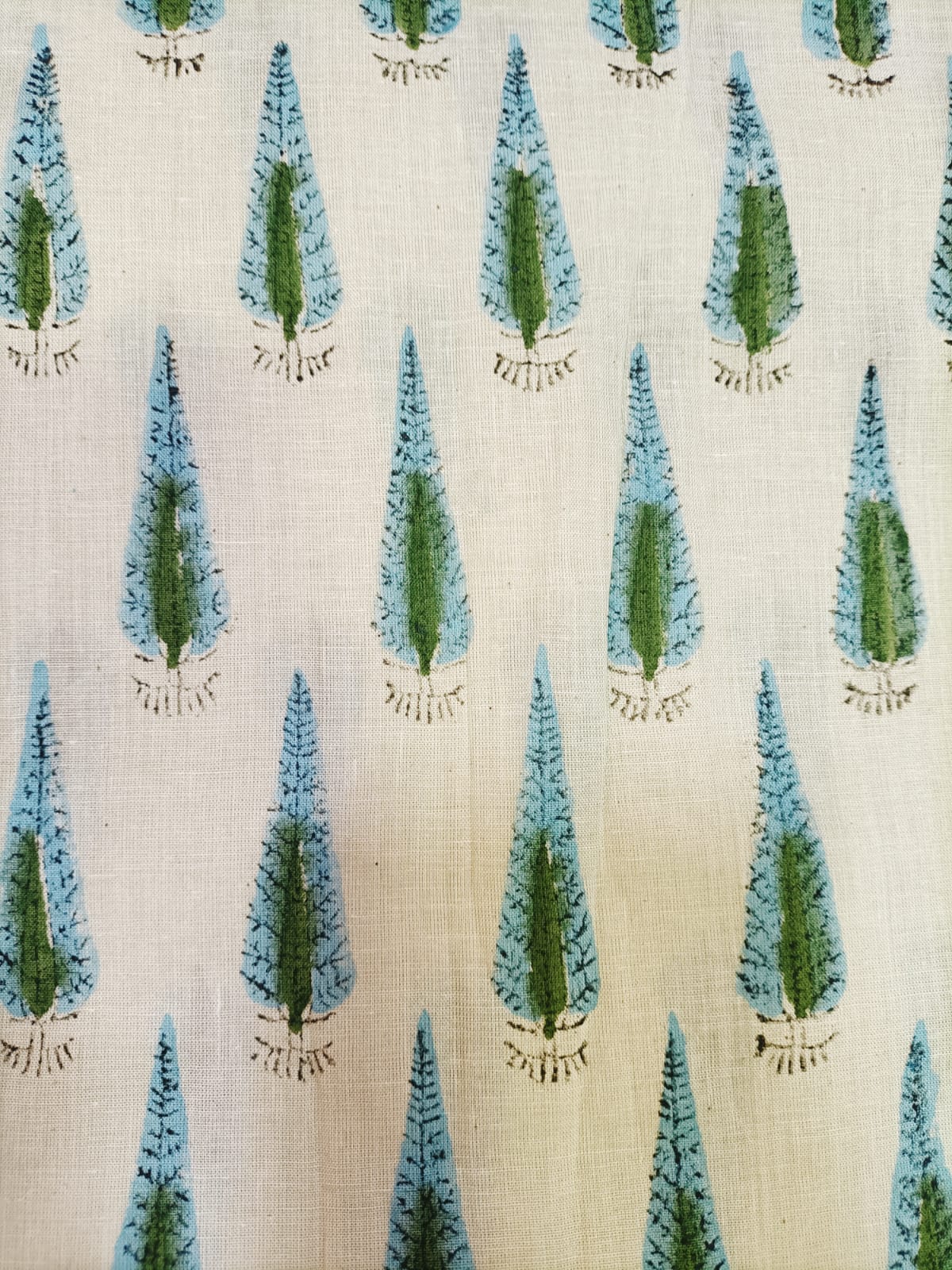 Pastel Block Printed Cotton Fabric (1 mtr) - Luxurion World