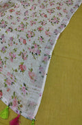 Yellow Digital Printed Linen Two Piece Unstitched Suit Set - Luxurion World