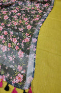 Yellow Digital Printed Linen Two Piece Unstitched Suit Set - Luxurion World